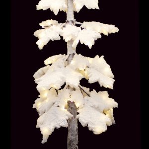 Snowy Leaf Tree with Lights