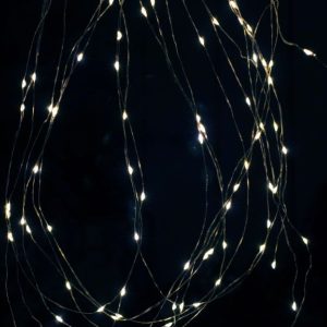 White Dew Drop 50 Lights Timer